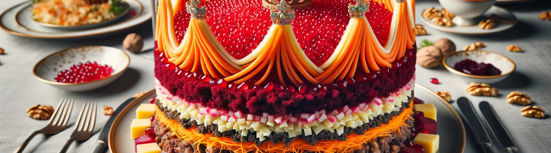 Салат Корона на праздничном столе
