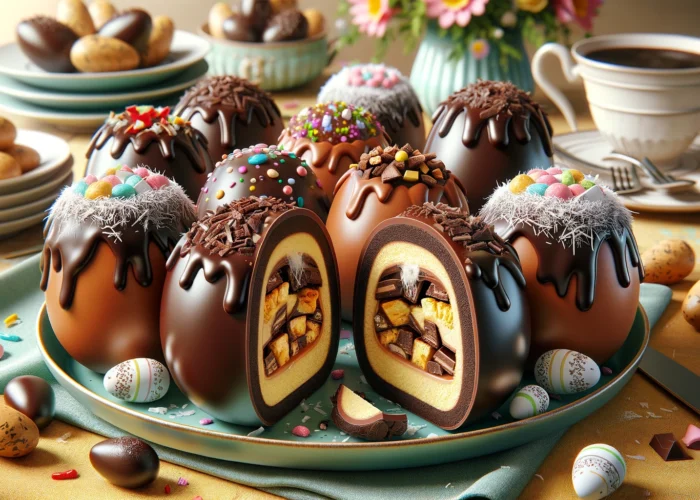 шоколадные яйца пирожные